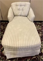 Chaise Lounge w/ Pinstriped Slip Cover