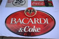 Hot Dog Coca Cola , Budweiser and Bacardi Signs