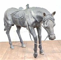Bronze Horse W/ Saddle Garden Sculpture