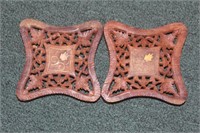 Pair of Inlaid Wood Coasters