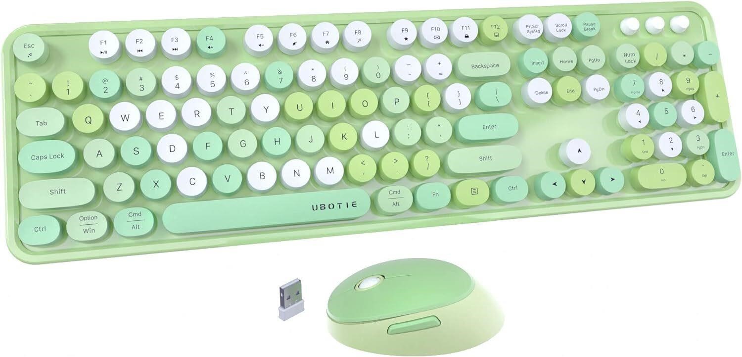 UBOTIE Wireless Keyboard & Mouse Combo  Green