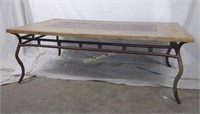 Stone Top Rod Iron Coffee Table