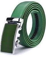 Xdeer Men's Leather Ratchet Buckle Belt Green