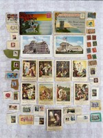 Lot of Vtg Postcards, Stamps & Religious Cards