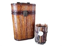 Decorative Wood Wine Box & Holder (2)