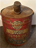 Vintage Unico five gallon Oil Can