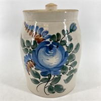 Robinson Ransbottom Blue Rose Stoneware Cookie Jar