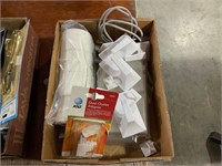 lot of hooks, double sided tape, etc.