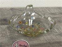 Beautiful blown art glass bowl with murrini