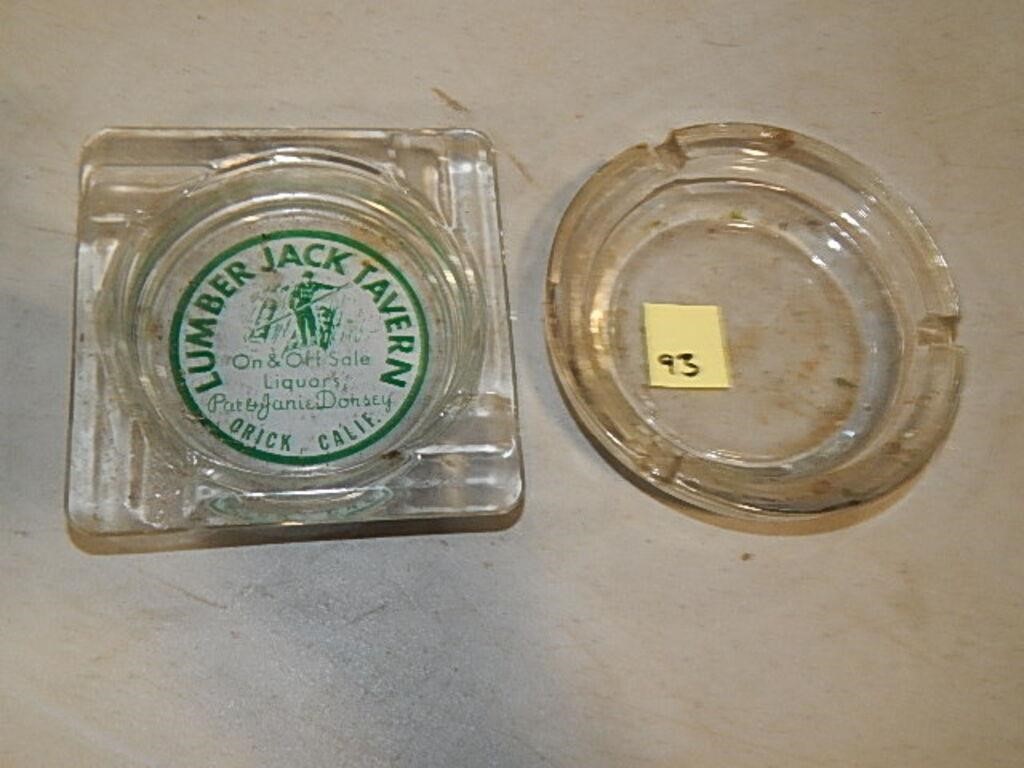 2ct Glass Ashtrays