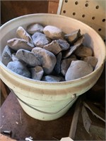 Bucket of miscellaneous rocks