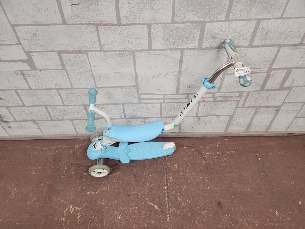 Kids light blue scooter