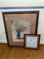2 framed matted pictures