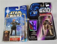 (2) Star Wars Figurines - Plo Koon and Leia, NIP
