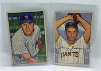 1952 Bowman Cards Vic RaSChi and Larry Jansen