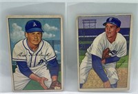 1952 Bowman Cards Billy Hitchcock and Ralph Branca