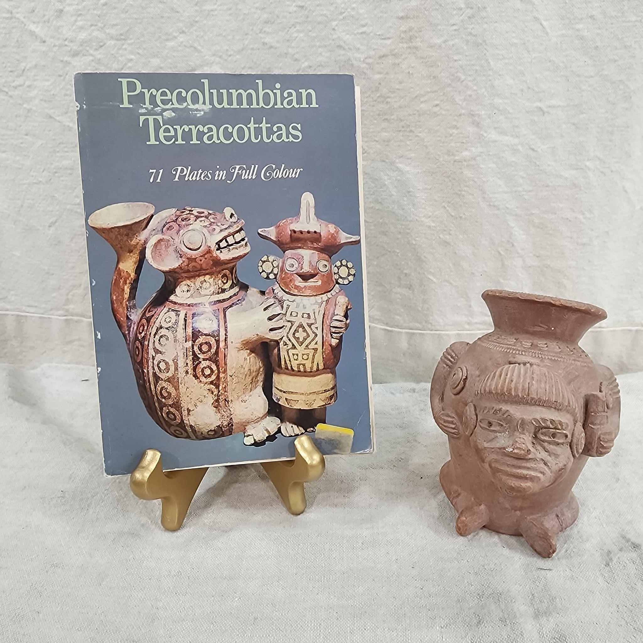 Pre Columbian like vessel souvenir w/ book