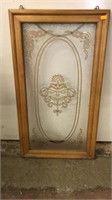 Glass / gold cabinet door / hanging piece.  27” x