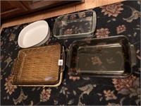 GLASS BAKING DISHES AND CASSEROLE