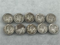 90% Silver Dimes - Lot of 10