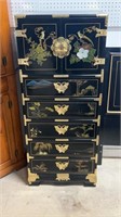 Black Lacquer Oriental Lingerie Chest