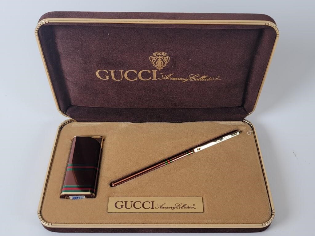 Gucci Lighter and Pen set | Tom Hall Auctions, Inc
