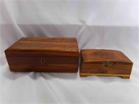(2) Wooden Trinket Boxes