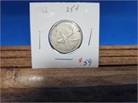 1-1966 25 CENT COIN