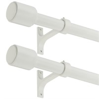 Matte White Curtain Rods 72-144", White Window