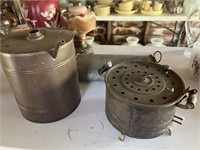 Vintage Popcorn Popper, Foot Warmer, Metal Can