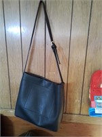 New black leather's shoulder strap purse