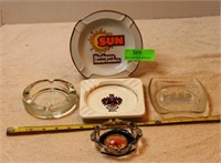 Ashtrays: Sun hardware, hilton, holiday inn,