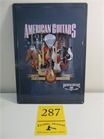 American Guitars Metal Sign 16 x 12