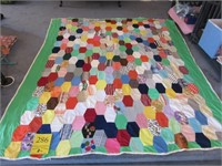 Vintage Hand Stitched Quilt  69 x 78