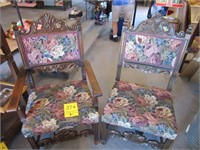 Vintage Chairs Set of 4 Floral Pattern (1) Captai