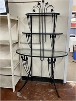 Iron Bakers Rack with 3 Glass Shelves