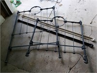 Antique wrought iron bed frame
headboard,