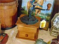 Primitive coffee grinder, dovetail box.  NEAT!