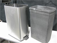 26" Stainless Steel Flip Top Trash Can W/ Liner