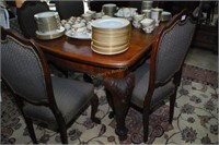 English Walnut Dining Table With Buttressed Legs &