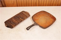 cast iron Corn bread pan & 10" Square Skillet