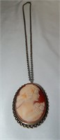 Carved Shell Cameo Necklace