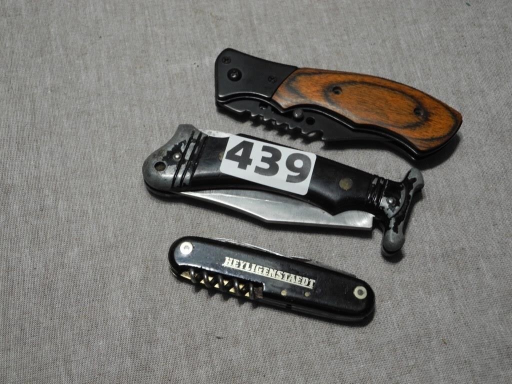 Three Folding Pocket Knives