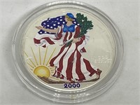 Silver Eagle 1oz Fine Silver Dollar 2000 Colorized