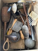 Vintage kitchen items, and tools