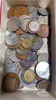 Box of Assorted Currency Coins mostly 1960s/70s
