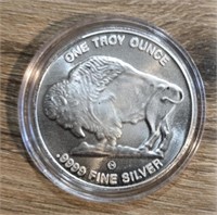 One Ounce Silver Round: Buffalo/Indian