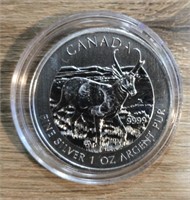 One Ounce Silver Round: Pronghorn