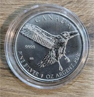 One Ounce Silver Round: Red Hawk
