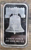 One Ounce Silver Bar: Liberty Bell